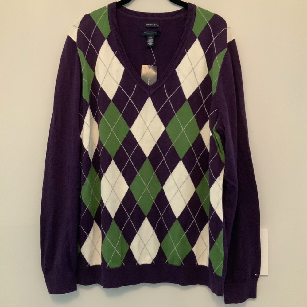 Tommy Hilfiger V-Neck Diamond Sweater